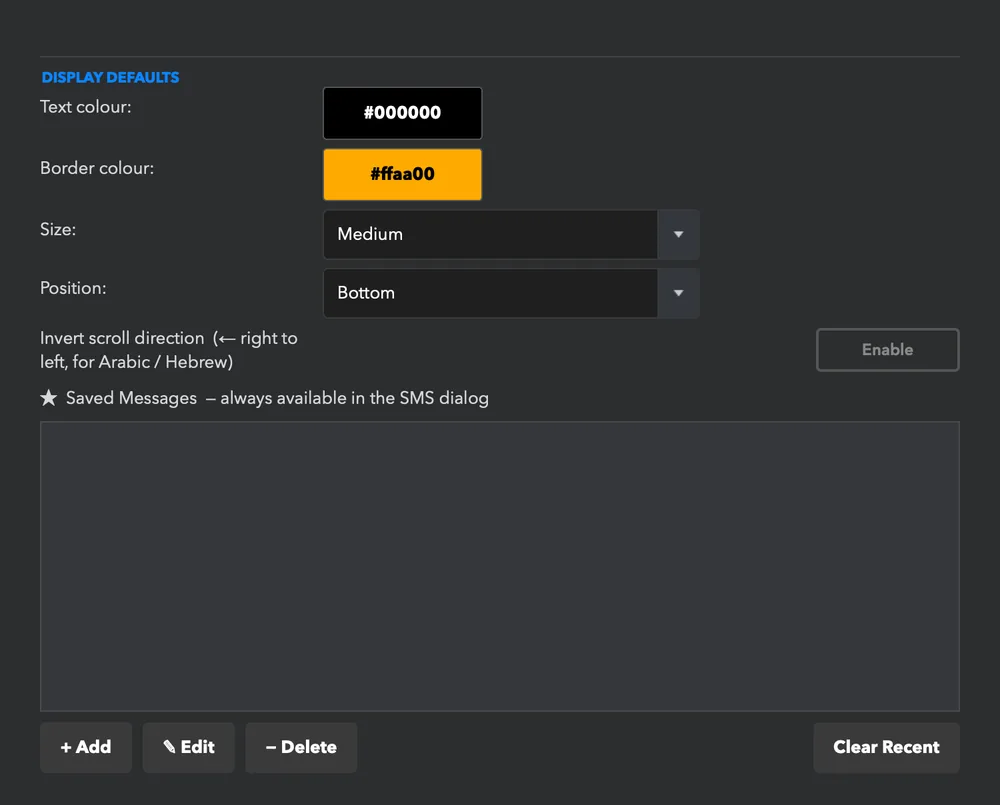 Settings → SMS.