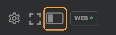 The bottom bar of KUMA Timer with the wide-screen icon circled, next to the Kiosk icon